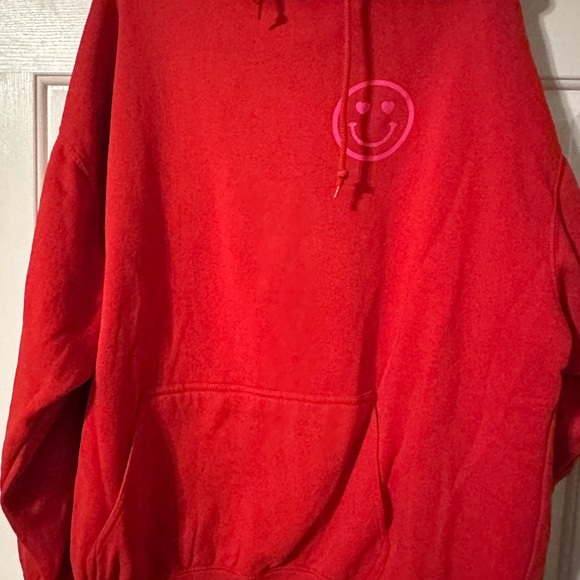 The shop forward Red Smiley Face Hoodie - Picture 1 of 3